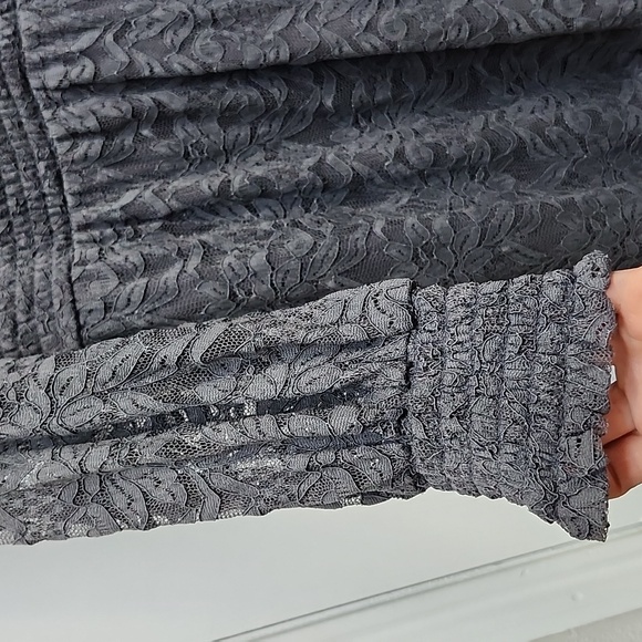 TORRID Gray Long-Sleeve Lace Mini Dress, Size 0/L/12 - Picture 9 of 11